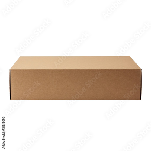 Blank Brown Cardboard box isolated on transparent background.