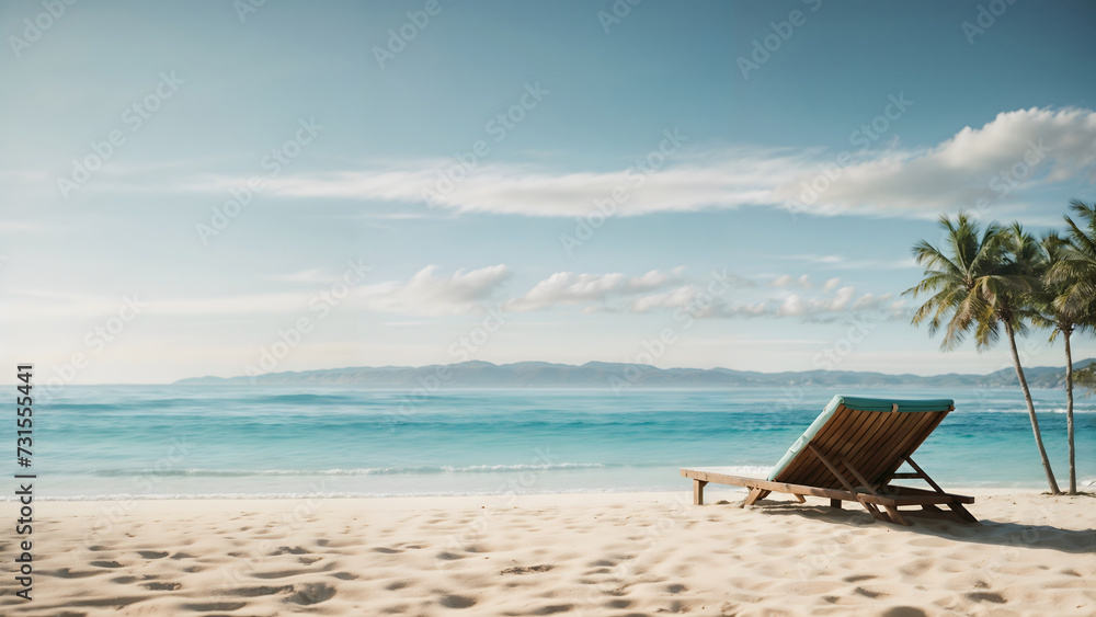 Paraíso Tranquilo: Una hamaca de Playa con Palmeras y Mar