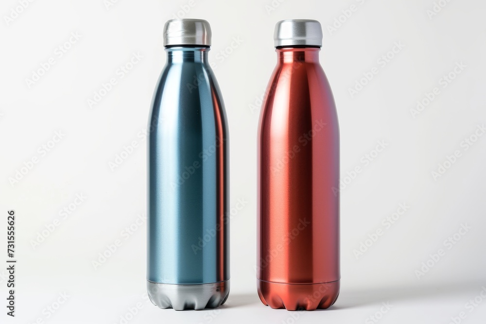 Stainless steel water bottle for daily use drinking and travel isolated on white background