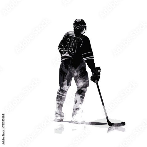 silhouette of a hockey player from behind during game action © Marco