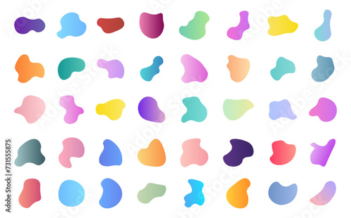 vector colorful gradient abstract shapes. liquid shapes elements. set of graphic design elements