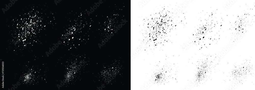 Black and white horror blood grunge brush element splatter vector set. Grunge brush stroke set Black and white horror blood grunge brush element splatter vector set. Grunge brush stroke set