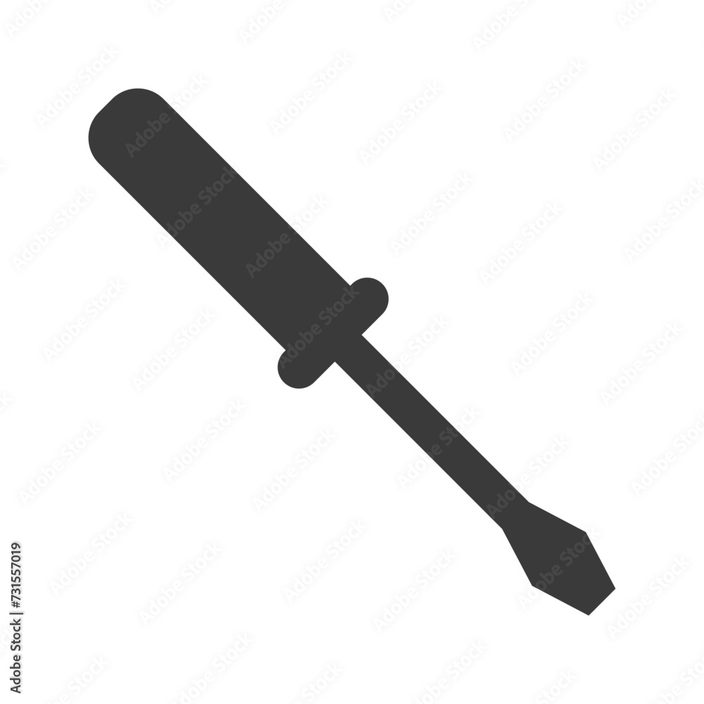 Screwdriver glyph icon isolated on white background.Vector illustration Screwdriver glyph icon isolated on white background.Vector illustration
