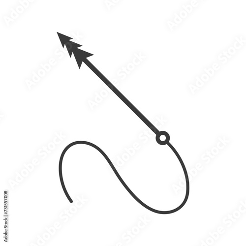 Harpoon for underwater fishing glyph icon isolated on white background.Vector illustration