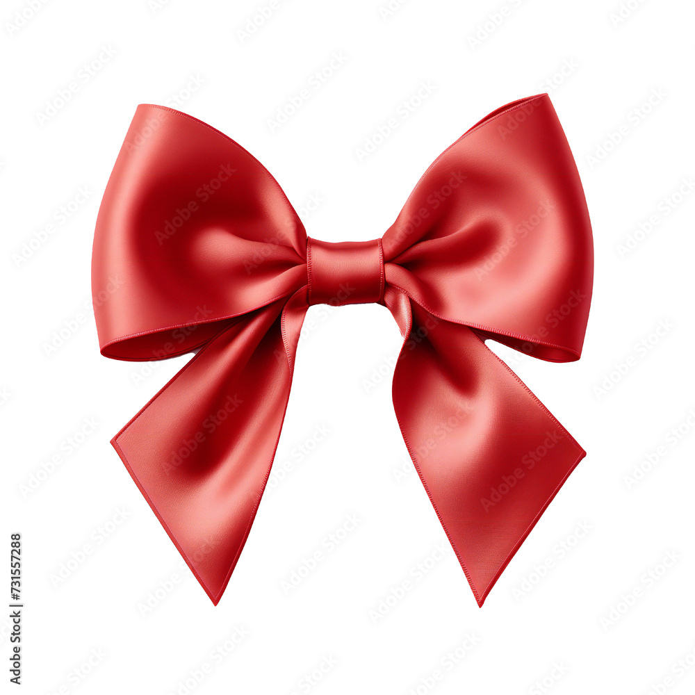 Bow ribbon isolated on transparent background Generative Ai Bow ribbon isolated on transparent background Generative Ai