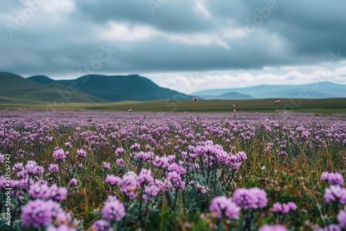 lavender field in the mountains