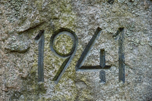 Obraz na płótnie Year 1941 carved in stone.