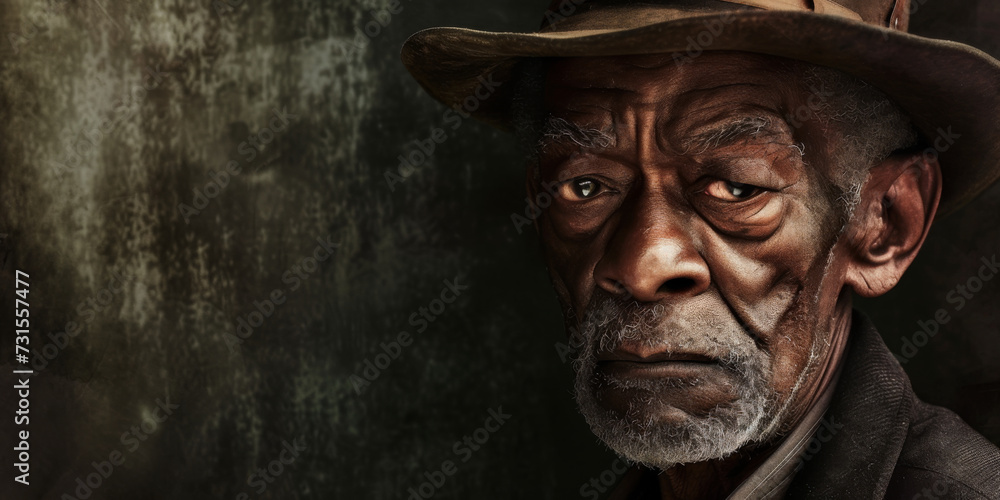 portrait of an elderly black man, generative AI portrait of an elderly black man, generative AI