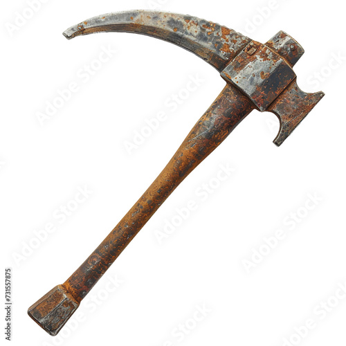 Pickaxe, isolated object, transparent background.