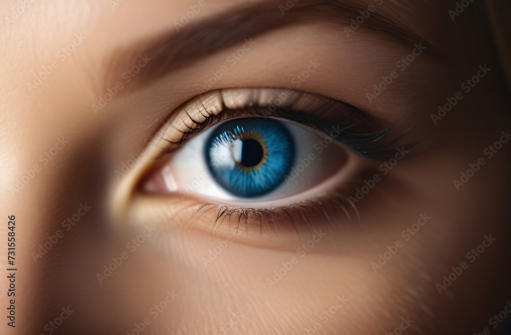 Fototapeta premium beautiful blue eye close up