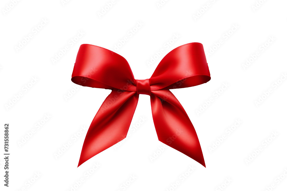 Fototapeta premium Red straight ribbon strip isolated on transparent background Generative Ai