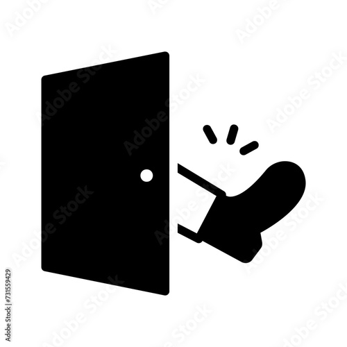 Vector solid black icon for Kicked