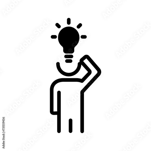 Vector solid black icon for Thoughtfully