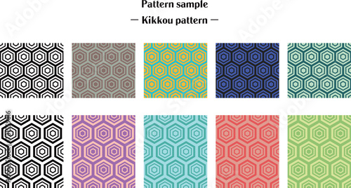 日本の伝統文様-亀甲紋様／Japanese traditional pattern turtle shell pattern