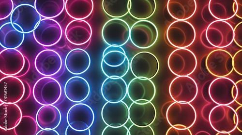 Pattern of circles with neon lighting