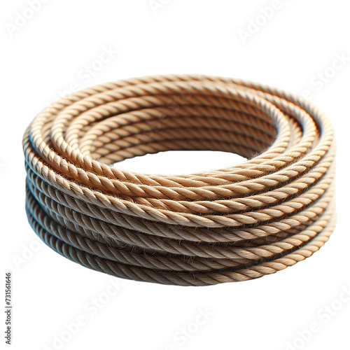 A folded rope. Rope on white background. 