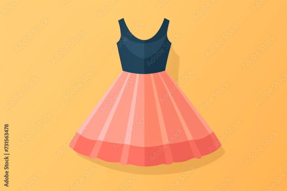 Obraz premium Pink and Blue Dress on Yellow Background
