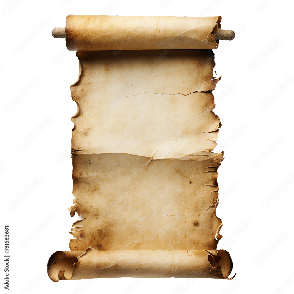 Scroll, isolated object, transparent background.