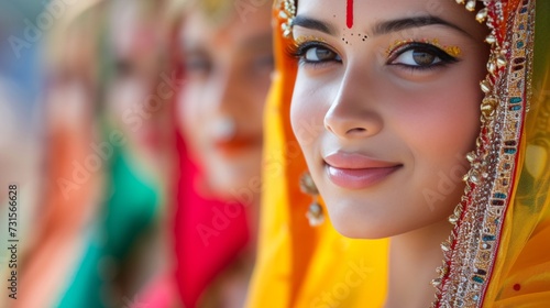 Eye-catching photographs of participants dressed in traditional Indian attire...