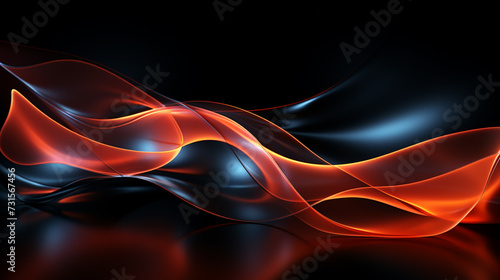 Abstract shiny color wave light effect illustration. Magic luminous glow design element on dark background, abstract neon motion glowing wavy lines