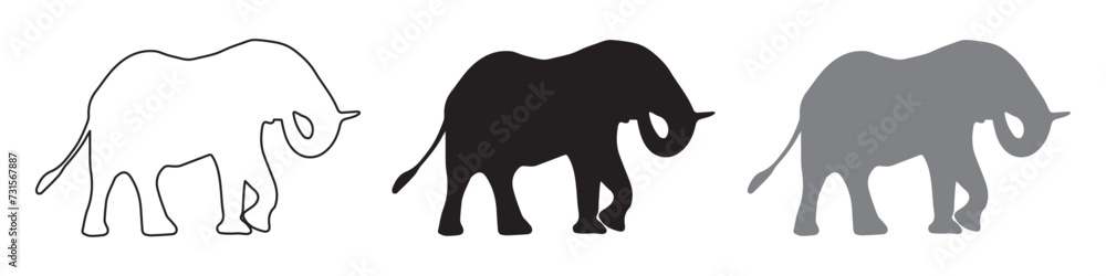 Obraz premium vector silhouettes of elephant