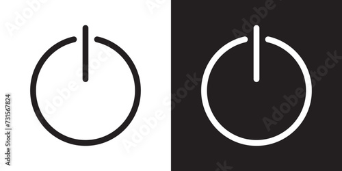 vector black and white power icons