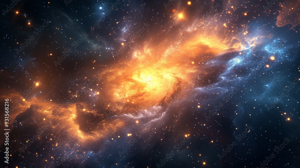 Fototapeta premium Elegant cosmic structures and shapes adorn the minimalist space backdrop.