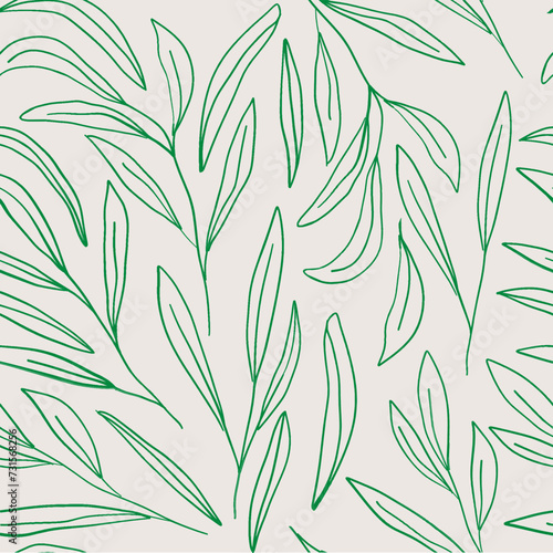 Modern floral print. Seamless pattern. Hand drawn style.