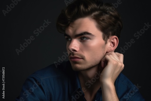 cropped studio shot of a handsome young man looking thoughtful