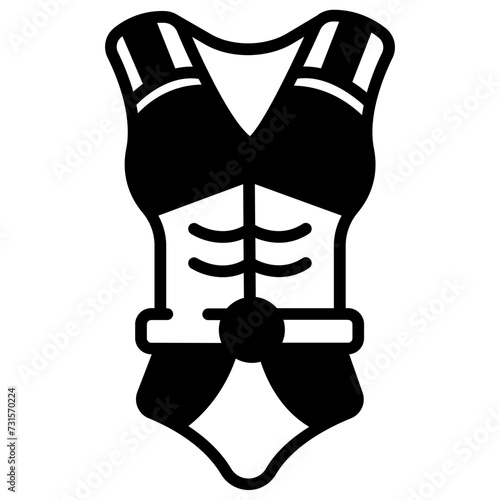 Armor glyph and line vector illustration