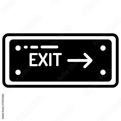 Exit glyph and line vector illustration