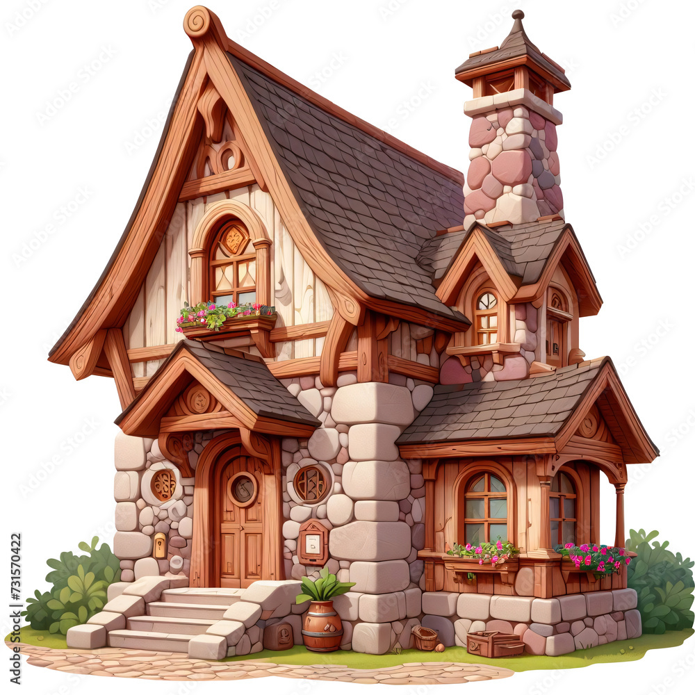 wood house without background PNG Image