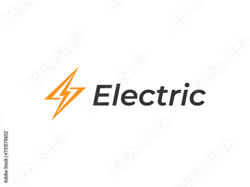 electric logo vector illustration. lightning energy logo template