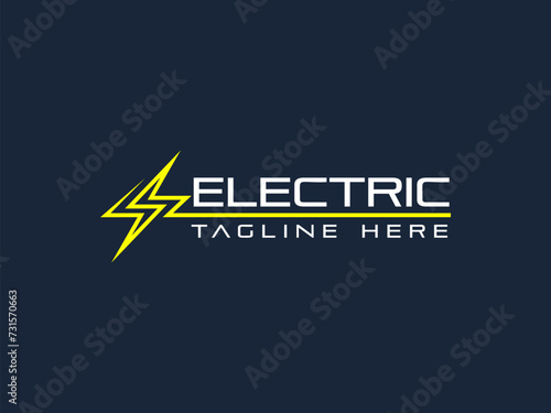 electric logo vector illustration. lightning energy logo template