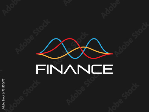 financial line logo vector illustration. abstract financial stock chart logo template