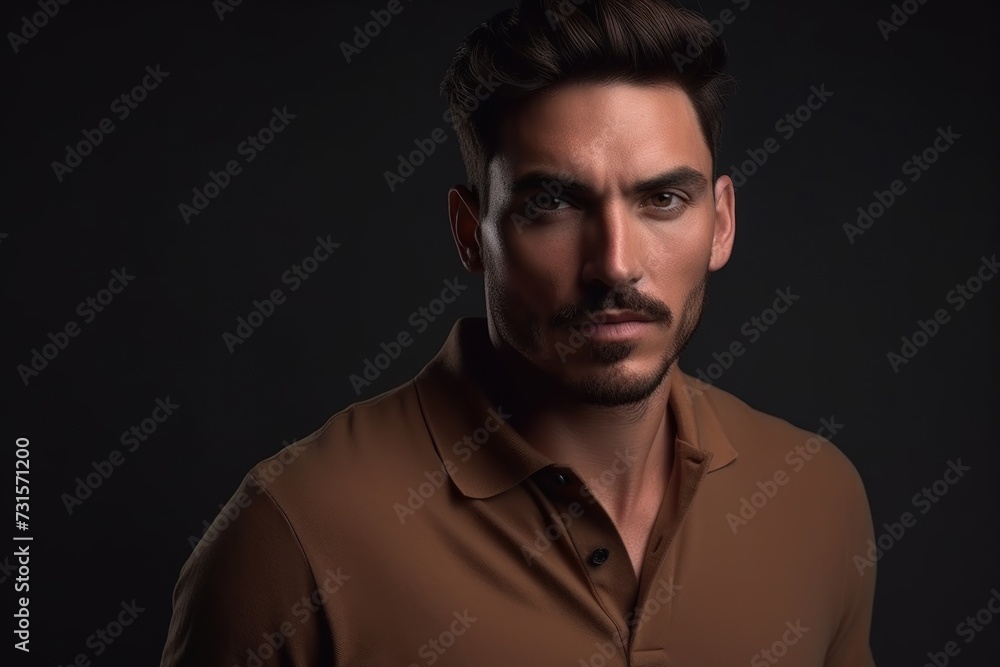 portrait of a handsome male model in casual clothing