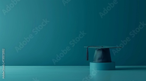 A minimalist setting with a single graduation cap, representing the culminati...