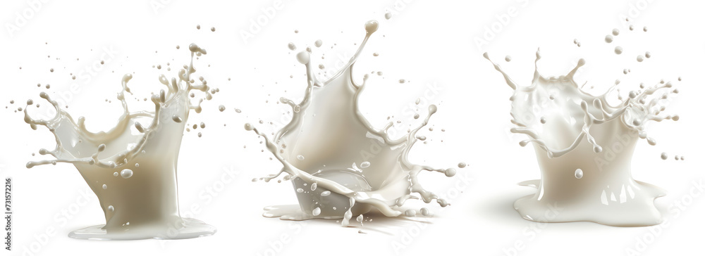 Set of Splash milk or cream, isolated on transparent background Set of Splash milk or cream, isolated on transparent background
