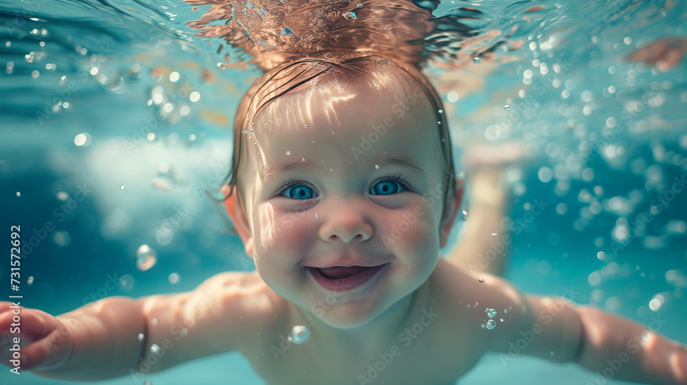 Laughing in Liquid Toddler's Underwater Smiling Moments