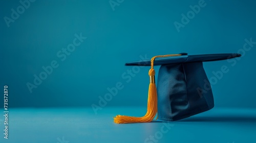 A minimalist composition highlighting a graduation cap, symbolizing the trans...