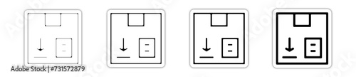 Icones symbole logo carton colis relief