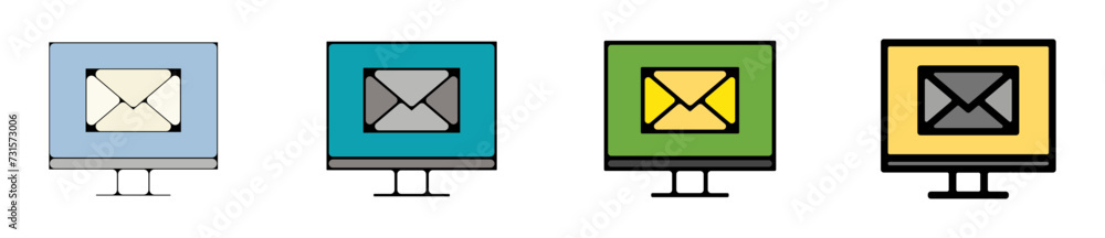 Icones symbole logo email ordinateur courrier couleur Icones symbole logo email ordinateur courrier couleur