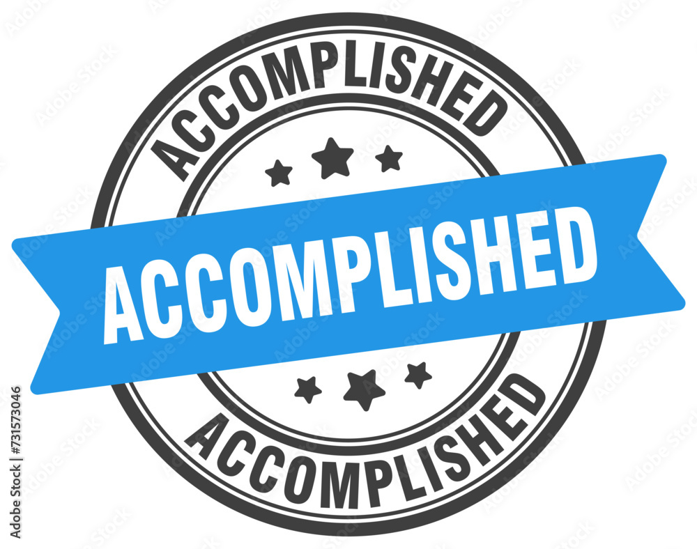 Fototapeta premium accomplished stamp. accomplished label on transparent background. round sign