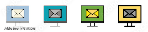 Icones symbole logo email ordinateur courrier couleur