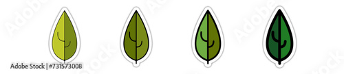Icones symbole logo feuille arbre couleur relief