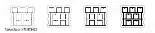 Icones symbole logo entrepot logistique stockage colis cartons relief