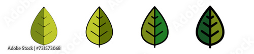 Icones symbole logo feuille arbre detail couleur
