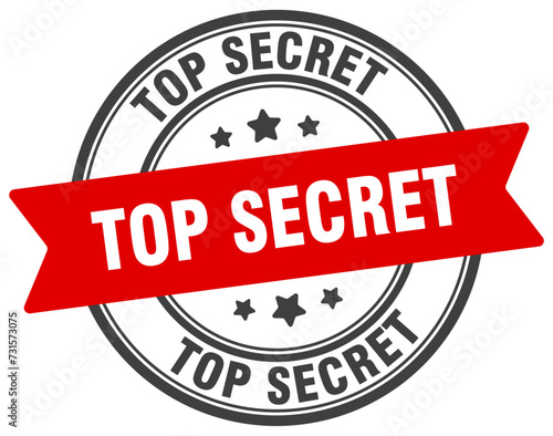 top secret stamp. top secret label on transparent background. round sign
