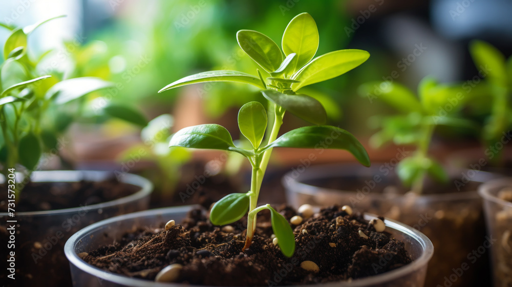 Green seedling concept of new life and eco-friendly living Green seedling concept of new life and eco-friendly living