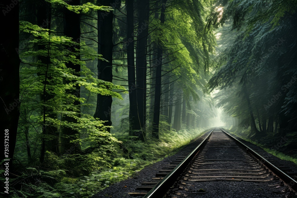 It describes a forest shrouded by fog, and the trees are green, track photography, painted, UHD, HDR --ar 3:2 Job ID: 507285e2-a13d-4103-b585-6e6b3a1cd68b It describes a forest shrouded by fog, and the trees are green, track photography, painted, UHD, HDR --ar 3:2 Job ID: 507285e2-a13d-4103-b585-6e6b3a1cd68b